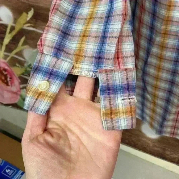 Vintage plaid longsleeve shirt size 9/10 large - Picture 5 of 8